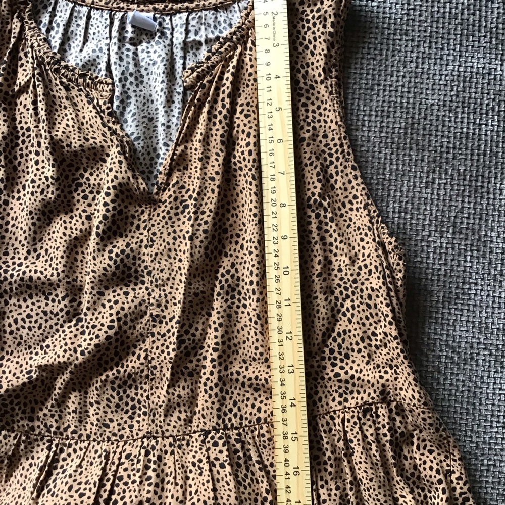 Old Navy Animal Print Sleeveless Tiered Babydoll Mini Dress Size M Boho Leopard - Picture 8 of 10